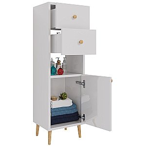 Шкаф напольный Dreja LUNO 99.2005 35 белый глянец для ванной в интернет-магазине сантехники Sanbest