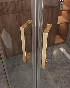 Душевой уголок Cezares Molveno 120x120 R-22-100+20-C-BORO-IV стекло прозрачное/профиль золото брашированное купить в интернет-магазине Sanbest