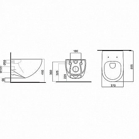 Унитаз с инсталляцией Pestan Fluenta Rimless SET40006661PC безободковый, с крышкой микролифт, кнопка хром купить в интернет-магазине Sanbest