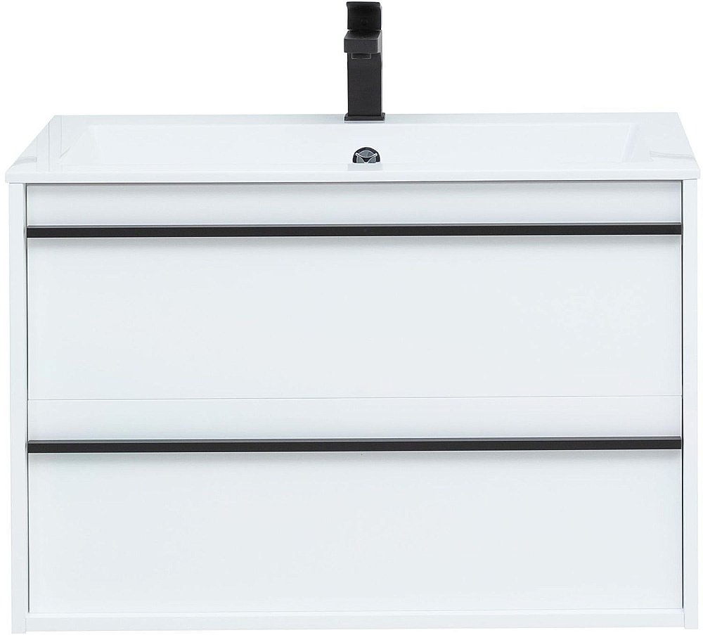 Тумба с раковиной Aquanet Lino 80 белая матовая для ванной в интернет-магазине Sanbest