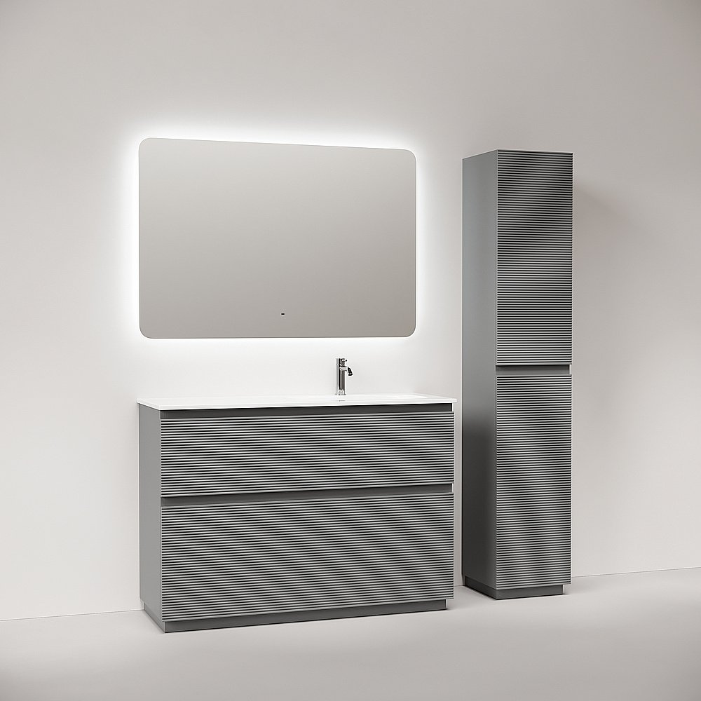 Тумба с раковиной Sancos Folk Floor FL120FLES/FL120FRES Ergraut soft для ванной в интернет-магазине Sanbest