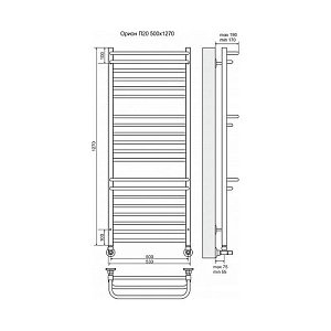 Полотенцесушитель водяной Terminus Орион П20 500x1270 купить в интернет-магазине сантехники Sanbest