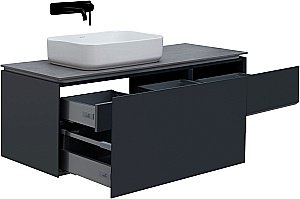Тумба с раковиной Allen Brau INFINITY 120 1+1 антрацит матовый для ванной в интернет-магазине Sanbest