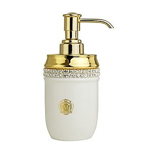 Диспенсер Migliore Dubai 26593 белая керамика/золото-swarovski купить в интернет-магазине сантехники Sanbest