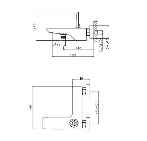 Смеситель для ванны WONZON & WOGHAND SHARK, Хром (WW-48B3101-CR) купить в интернет-магазине сантехники Sanbest