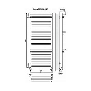 Полотенцесушитель водяной Terminus Орион П20 500x1270 купить в интернет-магазине сантехники Sanbest