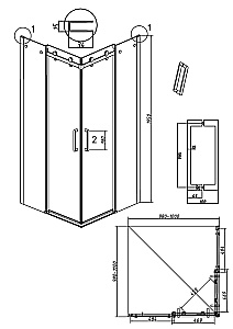 Душевой уголок Grossman Classic 100х100 300.K33.04.1010.10.00 стекло прозрачное/профиль хром купить в интернет-магазине Sanbest
