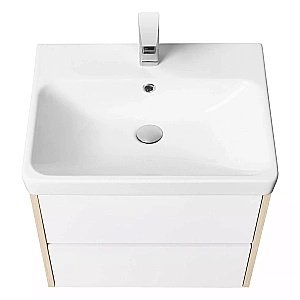 Тумба с раковиной Акватон Сканди 70 белая/дуб верона для ванной в интернет-магазине Sanbest