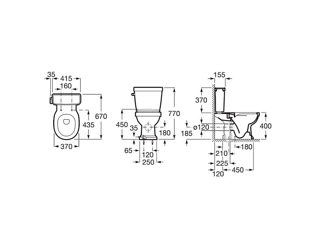 Унитаз напольный Roca Carmen Rimless безободковый, с бачком, черный купить в интернет-магазине Sanbest