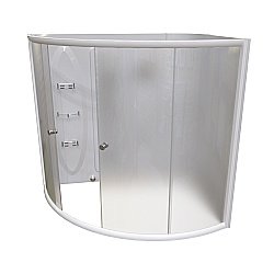 Душевое ограждение Радомир Вирсавия профиль белый/стекла матовые, правое купить в интернет-магазине сантехники Sanbest