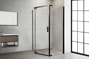 Душевой уголок Royal Bath TR RB1285TR-T-BL 85х120 прозрачное стекло/профиль черный купить в интернет-магазине Sanbest