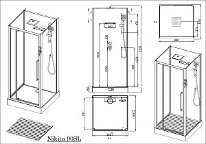 Душевая кабина Acquazzone Nikita 90SL купить в интернет-магазине Sanbest