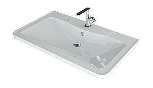 Тумба с раковиной Style Line Атлантика 80 напольная, белый антискрейч для ванной в интернет-магазине Sanbest