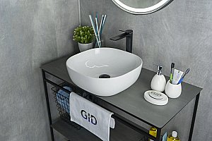 Раковина накладная Gid Geometrico 42,5 D1301 51180 белая купить в интернет-магазине Sanbest