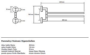 Полотенцедержатель двойной поворотный Bemeta Omega 104204102 купить в интернет-магазине сантехники Sanbest