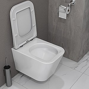 Унитаз подвесной Taliente Correto Tornado 3 CR55003 безободковый, смыв торнадо, с крышкой микролифт, белый купить в интернет-магазине Sanbest