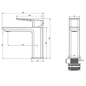 Смеситель для раковины WONZON & WOGHAND DIAMOND, Брашированное золото (WW-88139011-BG) купить в интернет-магазине сантехники Sanbest