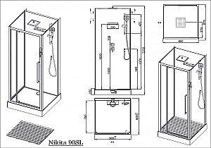 Душевая кабина Acquazzone Nikita 90SL 90х90 купить в интернет-магазине Sanbest