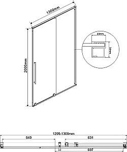 Душевая дверь без пристенного профиля Vincea Arno VDS-1A130CL 130 стекло прозрачное/профиль хром купить в интернет-магазине Sanbest