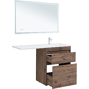 Тумба с раковиной Aquanet Токио 68 333652 дуб веллингтон для ванной в интернет-магазине Sanbest