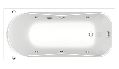 Ванна акриловая с гидромассажем BAS Верона 150x70