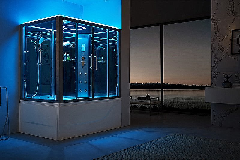 Душевой бокс SSWW BU616 стекло прозрачное/профиль черный купить в интернет-магазине Sanbest