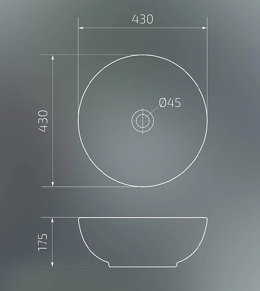 Раковина накладная Gid Esfera 43 N9003a 51103 белая купить в интернет-магазине Sanbest