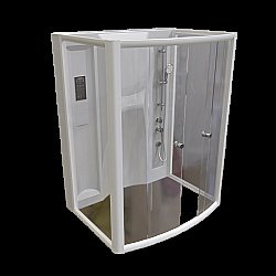 Душевое ограждение Радомир Диана 108х139 профиль белый/стекла прозрачные купить в интернет-магазине сантехники Sanbest