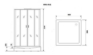 Душевая кабина Niagara Premium NG- 6001-01Q 90x90 купить в интернет-магазине Sanbest