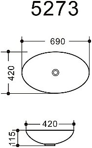 Раковина накладная Art&Max 69 AM5273-W белая купить в интернет-магазине Sanbest