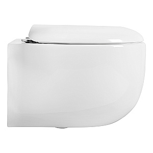 Унитаз подвесной Aquatek АЛЬТАИР AQ1980-00+INS-0000012+KDI-0000017+KKI-0000002 белый, безободковый, с крышкой микролифт, с инсталляцией и черной матовой кнопкой купить в интернет-магазине Sanbest