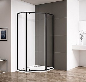 Душевой уголок Cezares Eco 90х90 ECO-O-P-1-90-C-NERO стекло прозрачное/профиль черный матовый купить в интернет-магазине Sanbest