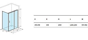 Душевой уголок Excellent Mazo 120х100 стекло прозрачное/профиль хром купить в интернет-магазине Sanbest