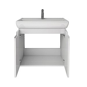 Тумба с  раковиной подвесная Dreja Q (D) 60 белый глянец для ванной в интернет-магазине Sanbest