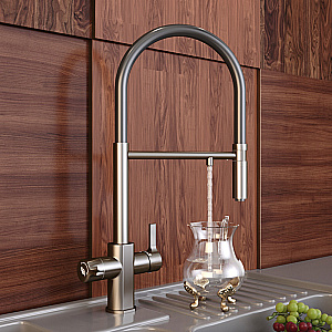 Смеситель для кухни Elghansa 56F5511-Gun оружейная сталь матовая купить в интернет-магазине сантехники Sanbest