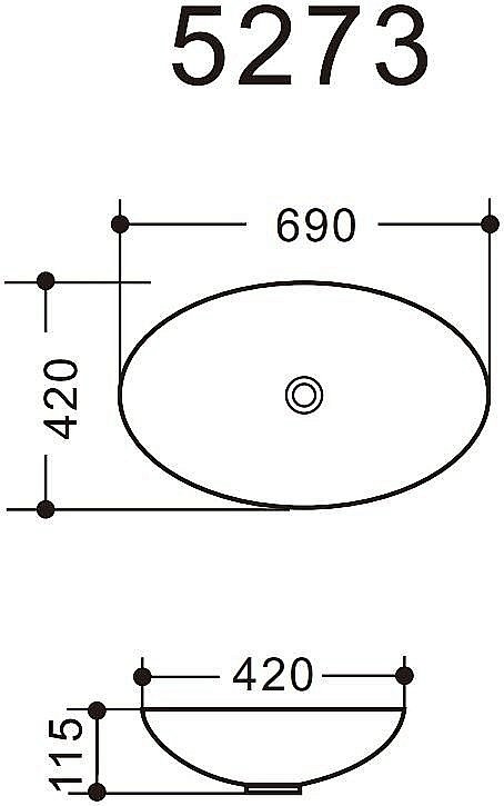 Раковина накладная Art&Max 69 AM5273-W белая купить в интернет-магазине Sanbest