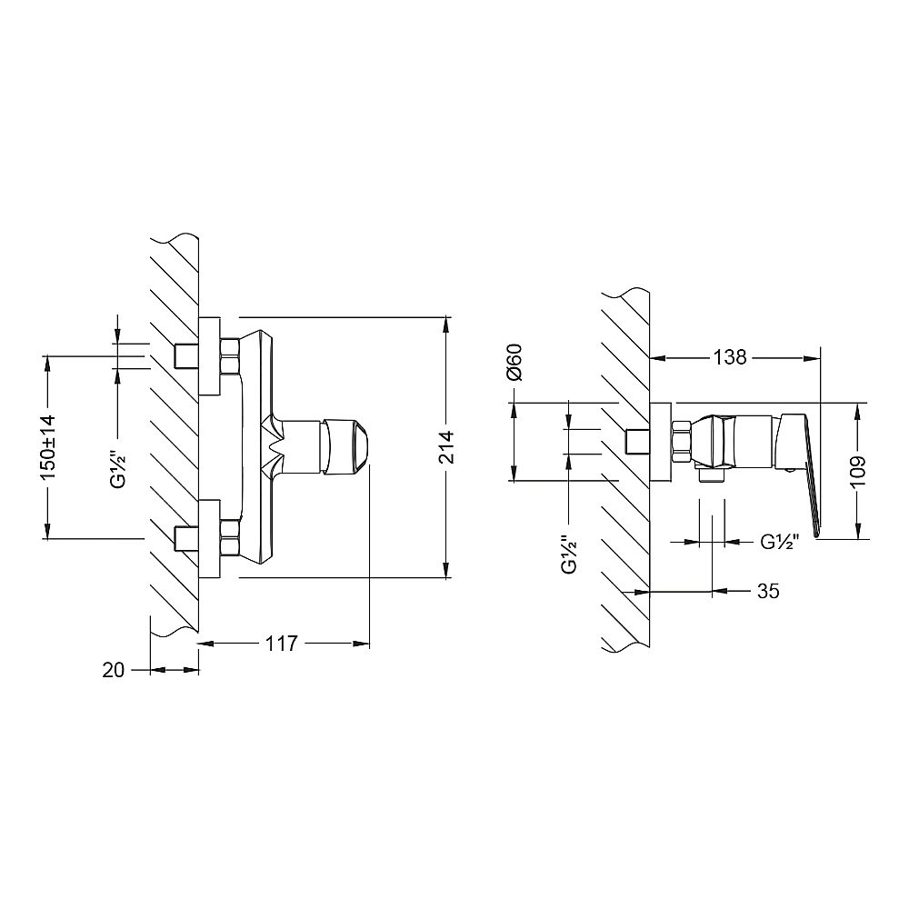 Смеситель для душа Lemark Point LM0303C хром купить в интернет-магазине сантехники Sanbest