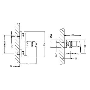 Смеситель для душа Lemark Point LM0303C хром купить в интернет-магазине сантехники Sanbest