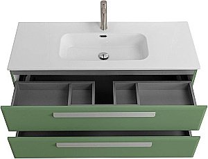 Тумба с раковиной Cezares ECO-CER-N 120 ECO-CER-N-1200-2C-SO-PS-P фисташковый софт для ванной в интернет-магазине Sanbest