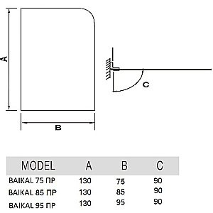 Шторка для ванны River BAIKAL 85 ПР прозрачная/хром купить в интернет-магазине Sanbest