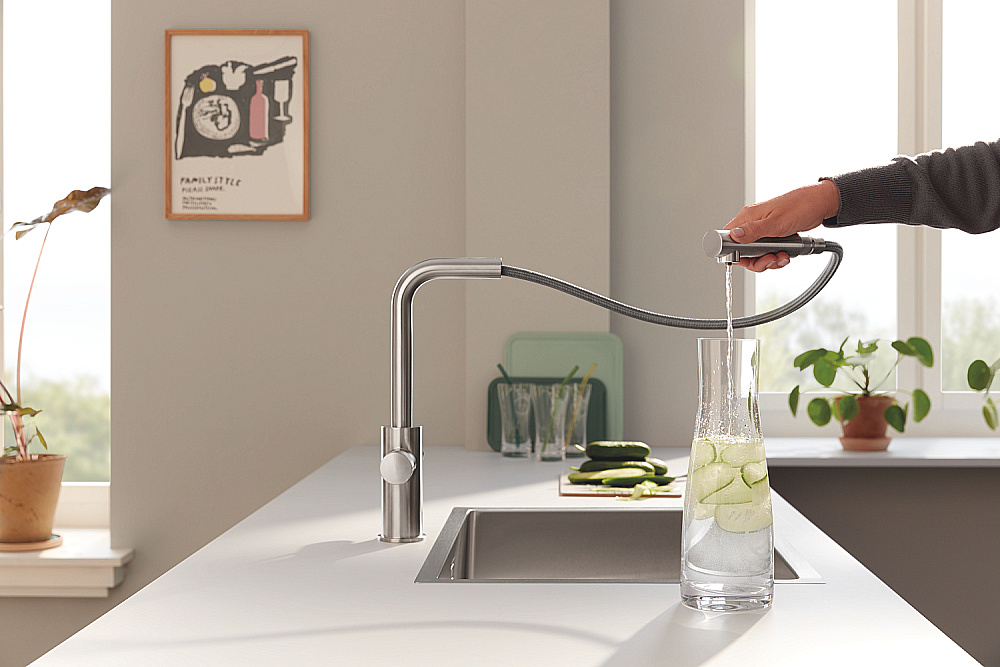 Смеситель для кухни GROHE Blue Pure Minta 30590DC0 суперсталь купить в интернет-магазине сантехники Sanbest