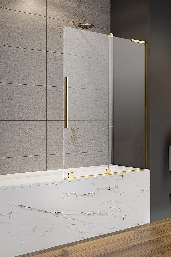 Шторка для ванны Radaway Furo SL Gold PND II 120 стекло прозрачное/профиль золото купить в интернет-магазине Sanbest
