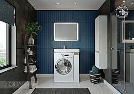 Тумба с раковиной Акватон Лондри 80 белая глянцевая для ванной в интернет-магазине Sanbest