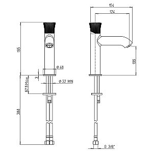 Смеситель для раковины PAINI Domus 18PJ205PZ золото матовое купить в интернет-магазине сантехники Sanbest