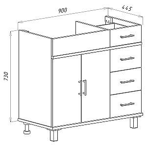 Тумба с раковиной Misty Купер - 90 П-Куп01090-0124Я белая для ванной в интернет-магазине Sanbest