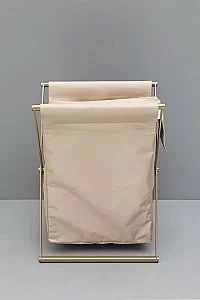 Корзина для белья Allen Brau Priority 6.32001-BS+6.32002-88 черная матовая/мешок бежевый купить в интернет-магазине сантехники Sanbest