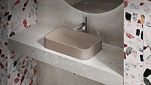 Раковина накладная Salini CALLISTA 01 1101204SMF 54,5 из искусственного камня S-Stone, матовая, цвет по RAL полностью купить в интернет-магазине Sanbest