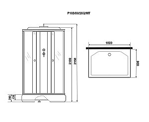 Душевая кабина Niagara Promo P100/80/26Q/MT 100х80 купить в интернет-магазине Sanbest