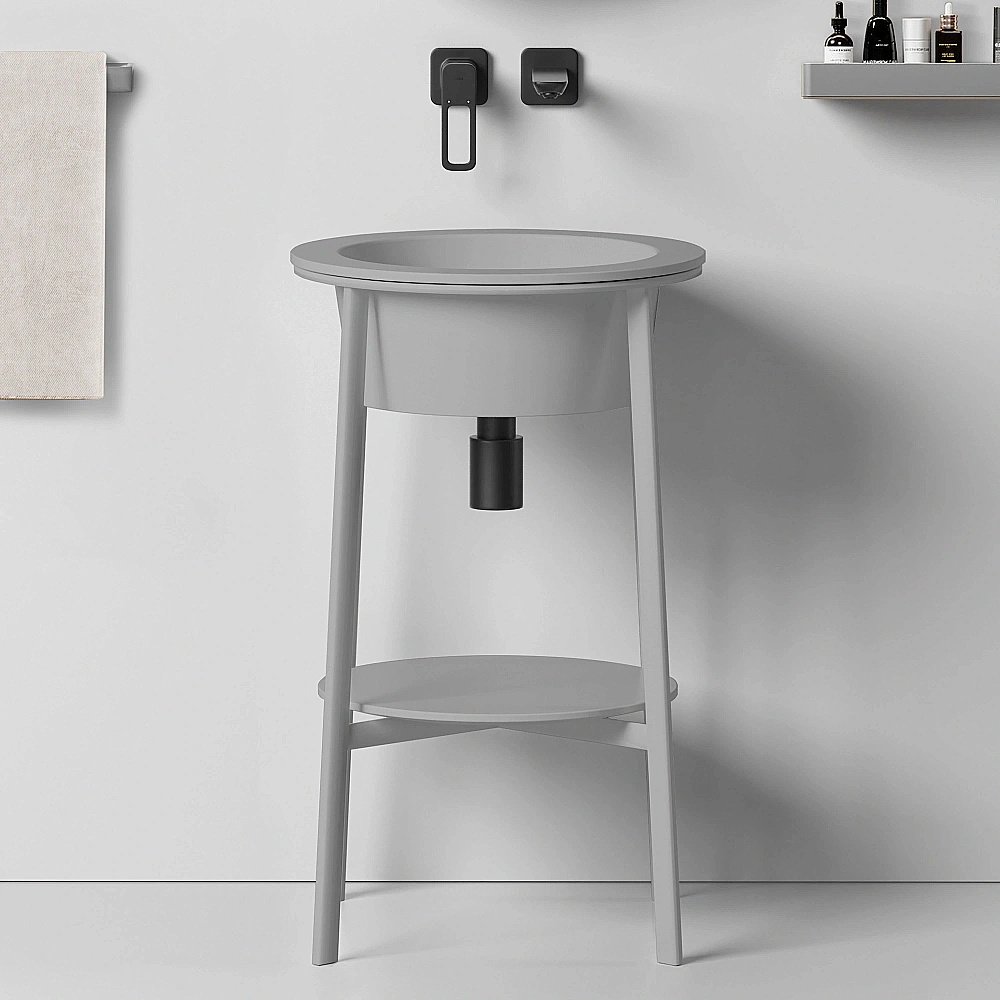 Консоль с раковиной ABBER Bequem AC2130MG серый матовый для ванной в интернет-магазине сантехники Sanbest