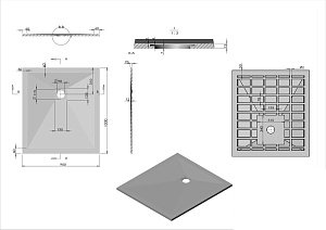 Душевой поддон Vincea VST-4SR9010G 100x90 серый купить в интернет-магазине сантехники Sanbest